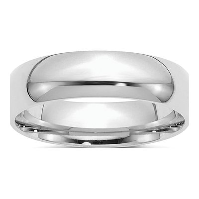 Sterling Silver 6mm Comfort-Fit Wedding Band