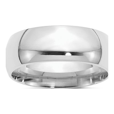 Sterling Silver 8mm Comfort-Fit Wedding Band