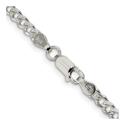 Sterling Silver 3.8mm Pave Curb Chain – view 3