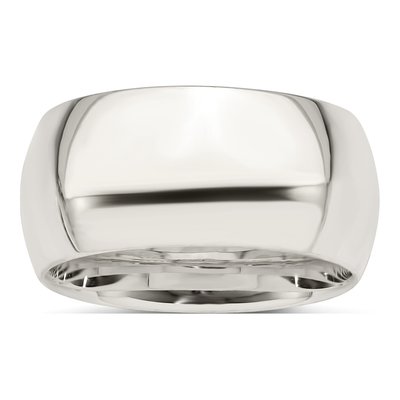 Sterling Silver 10mm Comfort-Fit Wedding Band