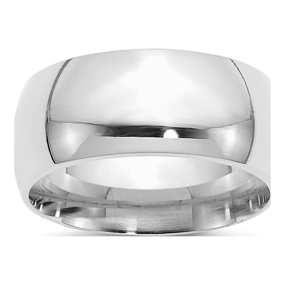 Sterling Silver Rhodium-Plated 10mm Comfort Fit Size 4 Band