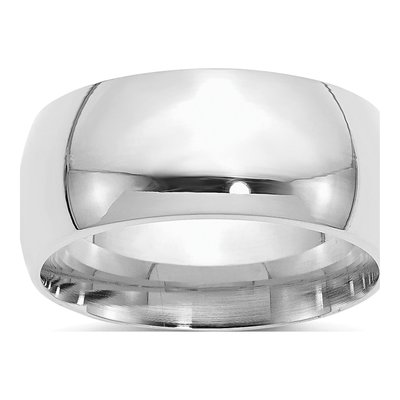 Sterling Silver 10mm Comfort-Fit Wedding Band