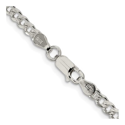 Sterling Silver 3.8mm Pave Curb Chain – view 3