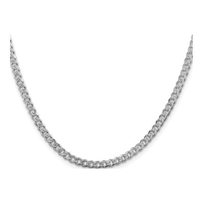 Sterling Silver 3.8mm Pave Curb Chain – view 2