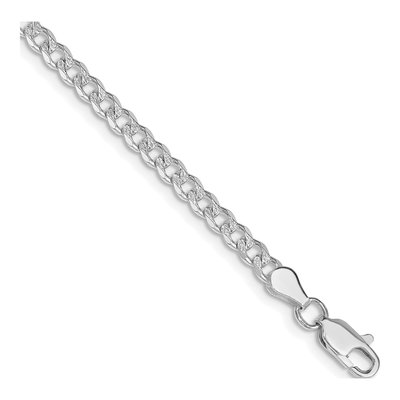 Sterling Silver 3.8mm Pave Curb Chain Bracelet