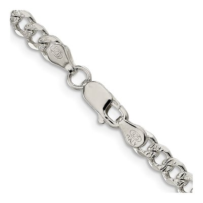 Sterling Silver 4.5mm Pave Curb Chain – view 3