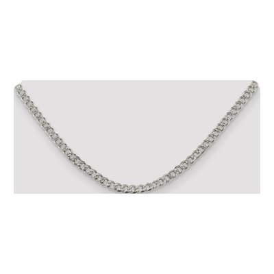 Sterling Silver 4.5mm Pave Curb Chain – view 4