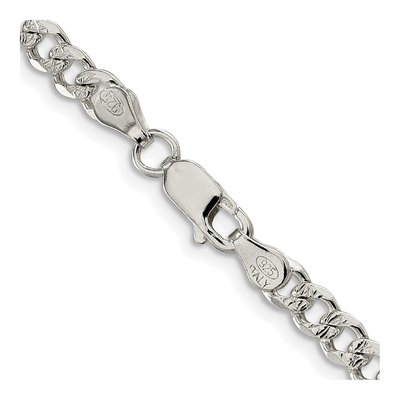 Sterling Silver 4.5mm Pave Curb Chain – view 3