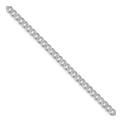 Sterling Silver 4.5mm Pave Curb Chain
