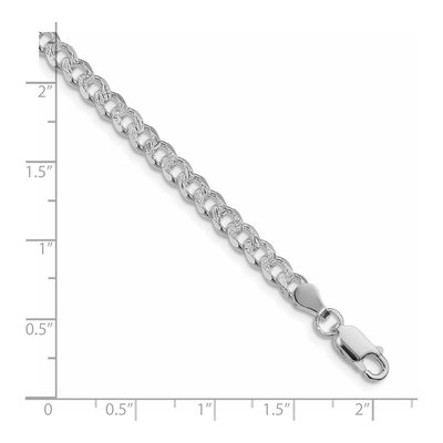 Sterling Silver 4.5mm Pave Curb Chain Bracelet – view 2