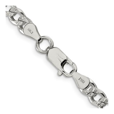 Sterling Silver 5.5mm Pave Curb Chain – view 3
