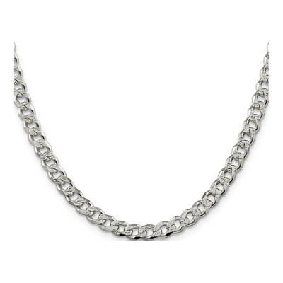 Sterling Silver 5.5mm Pave Curb Chain – view 2