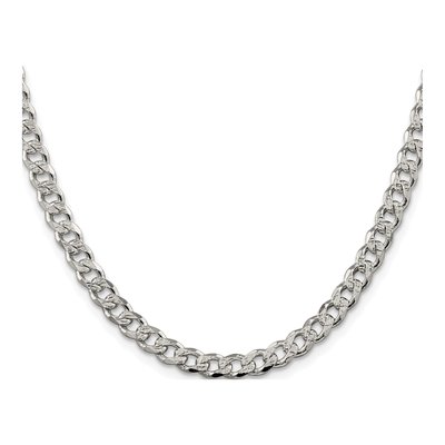 Sterling Silver 5.5mm Pave Curb Chain – view 2