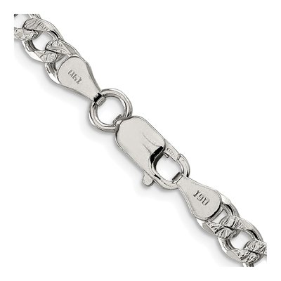 Sterling Silver 5.5mm Pave Curb Chain – view 3