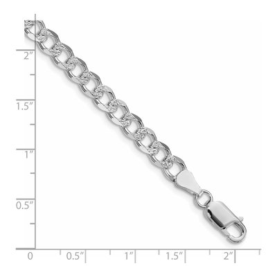 Sterling Silver 5.5mm Pave Curb Chain Bracelet – view 2