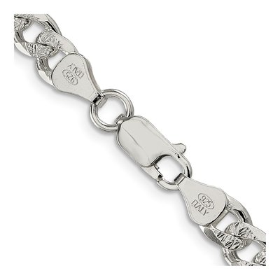 Sterling Silver 7mm Pave Curb Chain – view 3