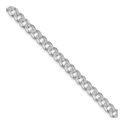 Sterling Silver 7mm Pave Curb Chain