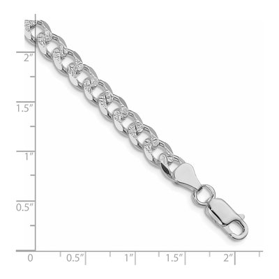 Sterling Silver 7mm Pave Curb Chain Bracelet – view 2