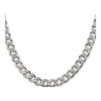 Sterling Silver 7.5mm Pave Curb Chain – view 2