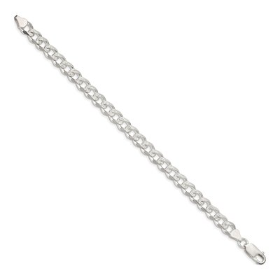 Sterling Silver 7.5mm Pave Curb Chain Bracelet – view 2