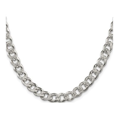 Sterling Silver 7.5mm Pave Curb Chain – view 2