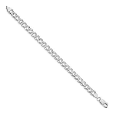 Sterling Silver 7.5mm Pave Curb Chain Bracelet – view 2