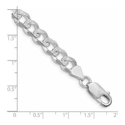 Sterling Silver 7.5mm Pave Curb Chain Bracelet – view 3