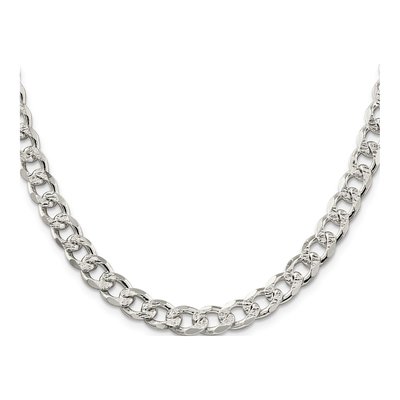 Sterling Silver 8.3mm Pave Curb Chain – view 2