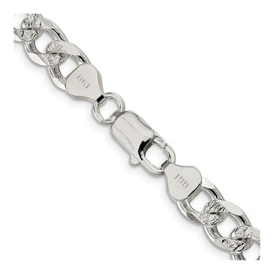 Sterling Silver 8.3mm Pave Curb Chain – view 3
