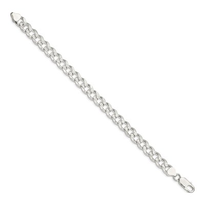 Sterling Silver 8.3mm Pave Curb Chain Bracelet – view 2
