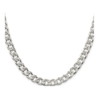 Sterling Silver 8.3mm Pave Curb Chain – view 2