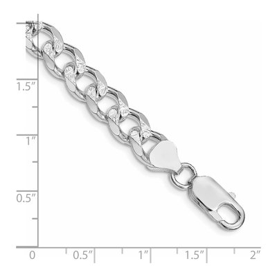 Sterling Silver 8.3mm Pave Curb Chain Bracelet – view 3