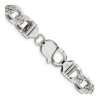 Sterling Silver 9.3mm 24-Inch Pave Curb Chain – view 3