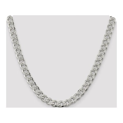 Sterling Silver 9.3mm 24-Inch Pave Curb Chain – view 4