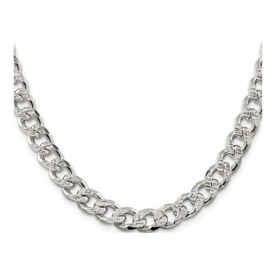 Sterling Silver 9.3mm Pave Curb Chain – view 2