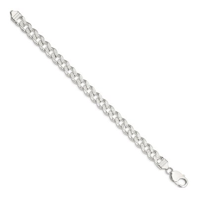 Sterling Silver 9.3mm Pave Curb Chain Bracelet – view 2