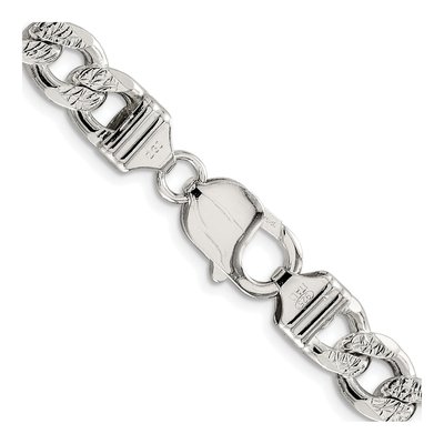 Sterling Silver 9.3mm Pave Curb Chain – view 3