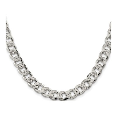 Sterling Silver 9.3mm Pave Curb Chain – view 2