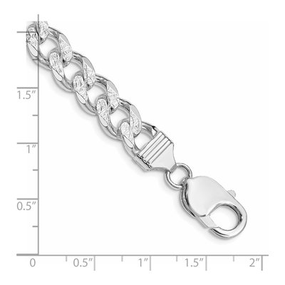 Sterling Silver 9.3mm Pave Curb Chain Bracelet – view 3