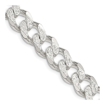 Sterling Silver 11mm Pave Curb Chain