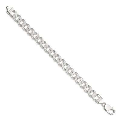 Sterling Silver 11mm Pave Curb Chain Bracelet – view 2
