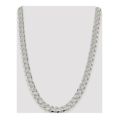 Sterling Silver 11mm 24-inch Pave Curb Chain – view 4