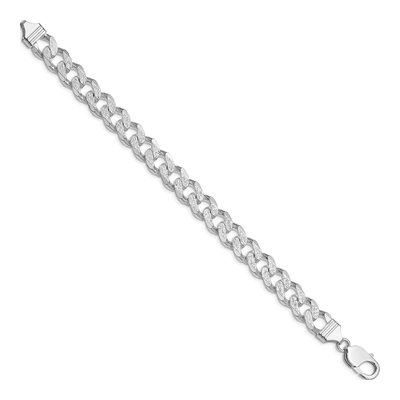 Sterling Silver 11mm Pave Curb Chain Bracelet – view 2