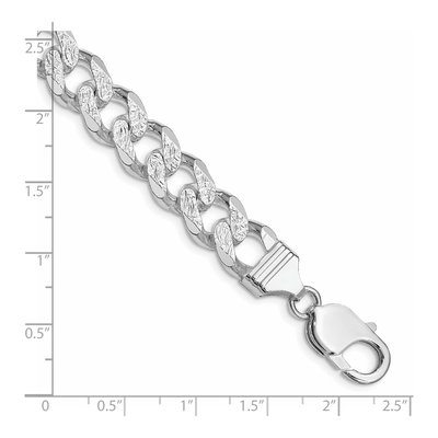 Sterling Silver 11mm Pave Curb Chain Bracelet – view 3