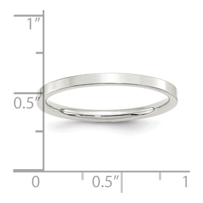 Sterling Silver 2mm Flat Comfort-Fit Wedding Band – view 4