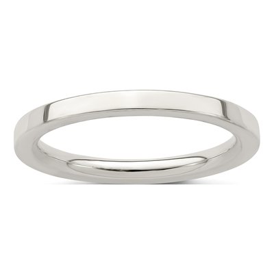 Sterling Silver 2mm Flat Comfort-Fit Wedding Band