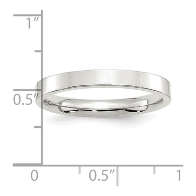 Sterling Silver 3mm Flat Comfort-Fit Wedding Band – view 4