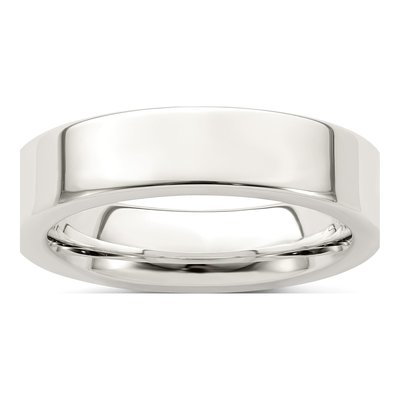 Sterling Silver 5mm Flat Comfort-Fit Wedding Band