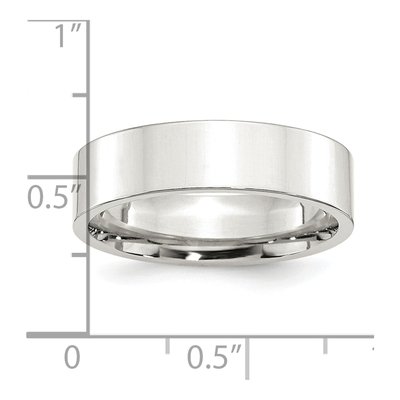 Sterling Silver 6mm Flat Comfort-Fit Wedding Band – view 4