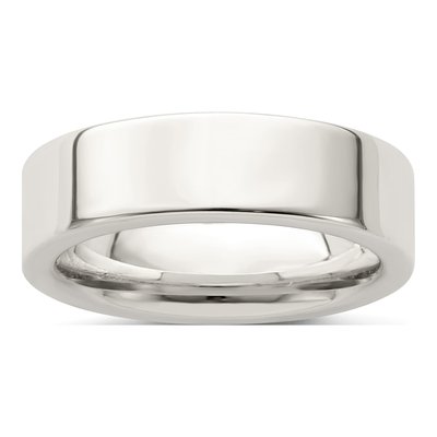 Sterling Silver 6mm Flat Comfort-Fit Wedding Band